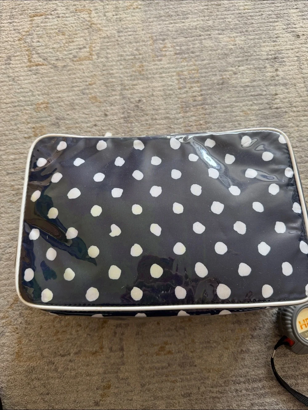 Kate Spade Polka Dot Women’s Cosmetic Pouch – Navy with Red Interior